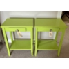 Image 1 : Two Green Side Tables & Shoe Shelf 