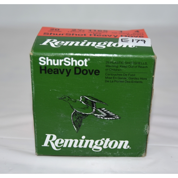 25 Rounds Remington 20ga 2 3/4" 1oz #4 Shot Ammunition