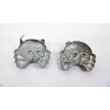 Image 2 : Pair of WW II German Panzer Collar Patch Skulls 