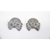 Image 1 : Pair of WW II German Panzer Collar Patch Skulls 