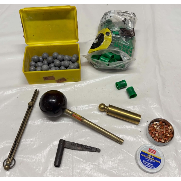 Box Lot Percussion Caps, Sabots & Other Miscellaneous Items 