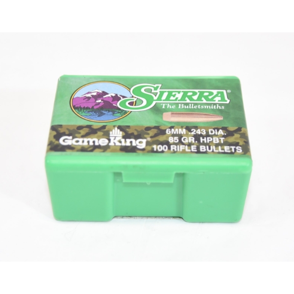 100 Pieces Sierra 6MM .243 DIA 85gr HPBT Bullets 