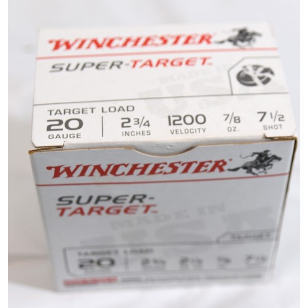 25 Shotgun Shells - Winchester Super- Target - 20 Gauge 2 3/4 7 1/2 Shot