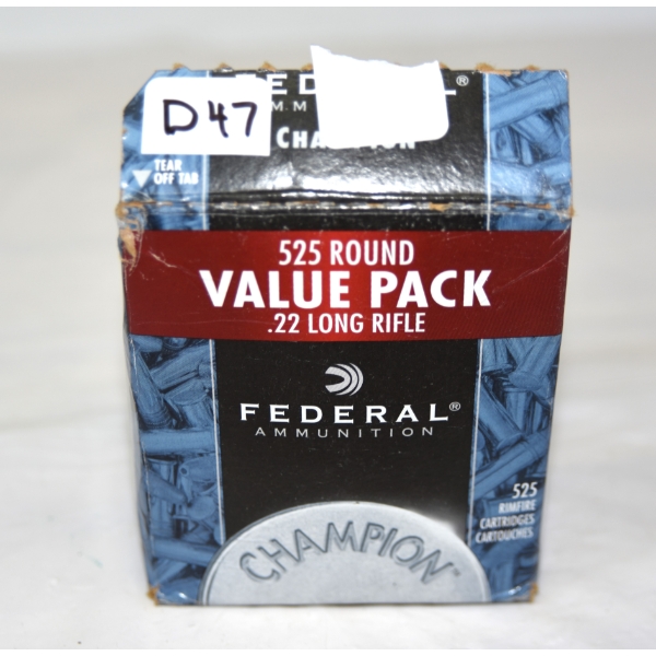 425 Rounds Federal H.V. H.P. 22 LR Ammunition