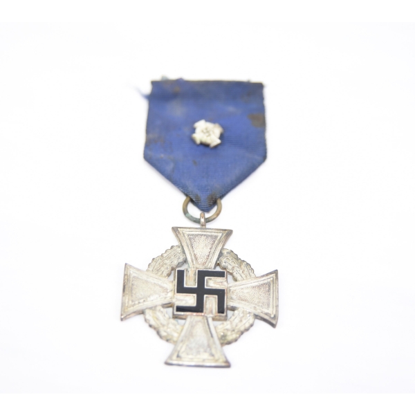 WW II German Faithful Service Iron Cross W/ Ribbon & Badge