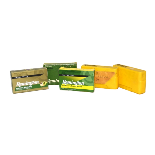 14 Rounds Assorted Brands 12 Gauge Ammunition & 2 Ammunition Plastic Boxes