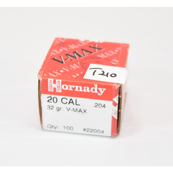 100 Pieces #22004 Hornady 20cal (204) 32gr V Ma Bullets