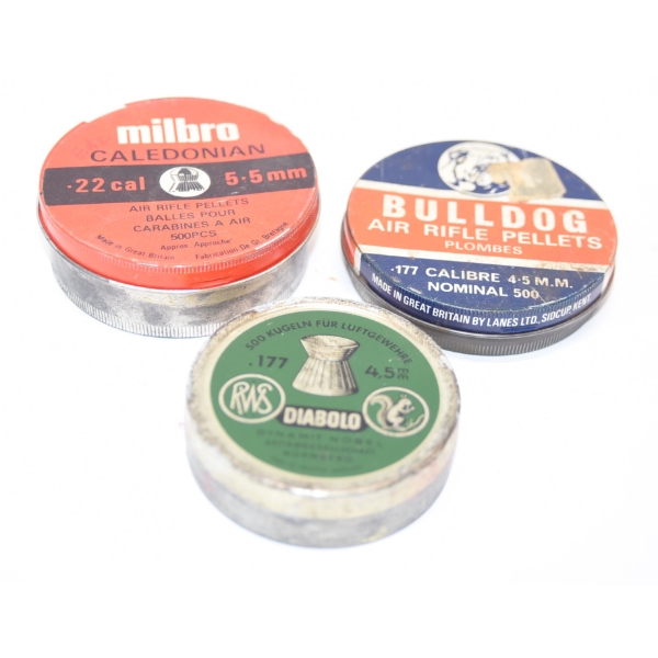 Metal Pellet Tins with Pellets