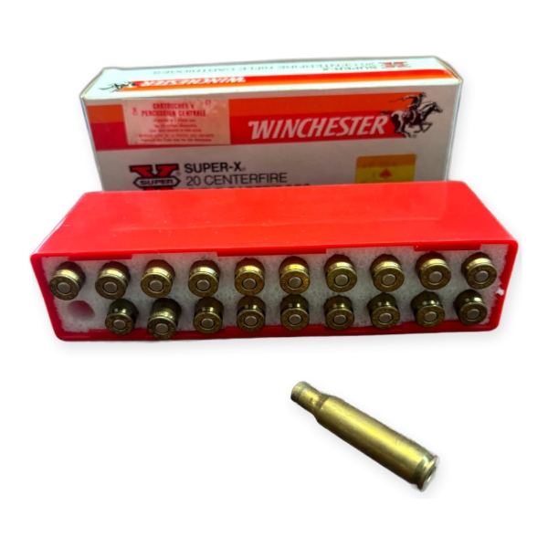 19 Rounds Winchester Super-X 222 Rem 50 Grain Ammunition & 1 Piece Winchester 222 Rem Unprimed Brass