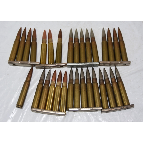 31 Rounds Assorted Brands 8MM Caliber Ammunition In Stripper Clips