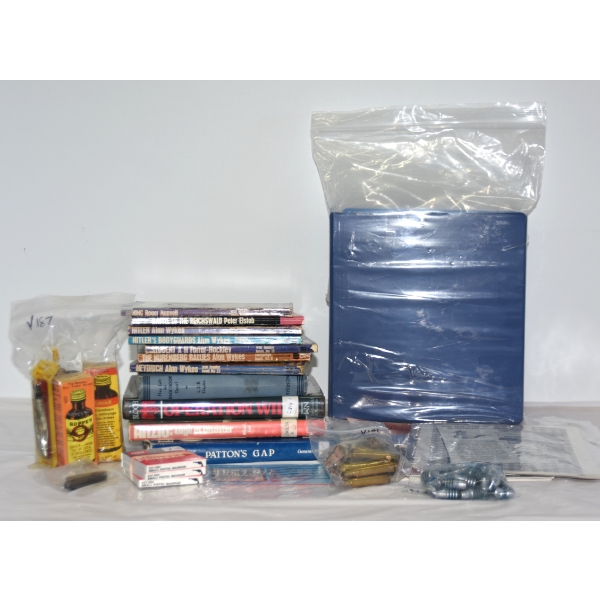 Box Lot Assorted Firearms & Militaria Related Books & Items - See Description