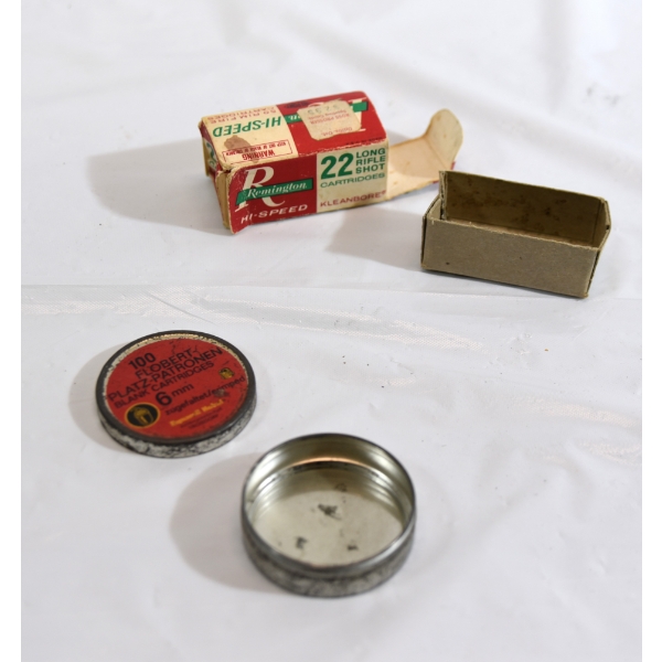 Empty tin and Empty box Remington 