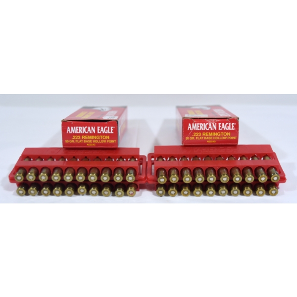 40 Rounds American Eagle 223 Rem 50gr HP Ammunition 