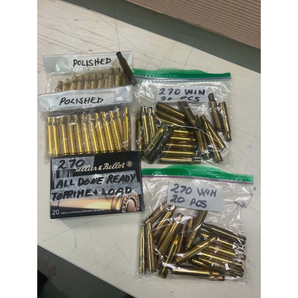 100 Pieces 270 Win Brass