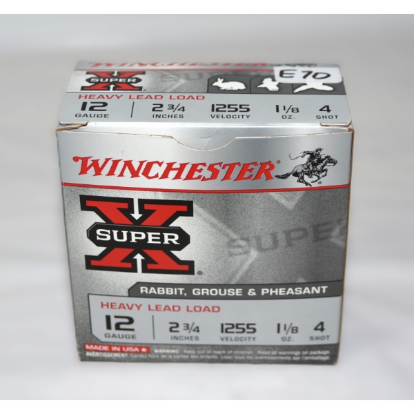 25 Rounds Winchester Super X 12ga 2 3/4" 1 1/8oz #4 Shot Ammunition