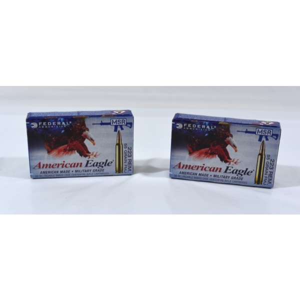 20 Rounds Federal American Eagle 223 REM 55 Grain FMJ Ammunition 