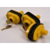 Image 2 : 3 Yellow Gun Trigger Locks With Keys 