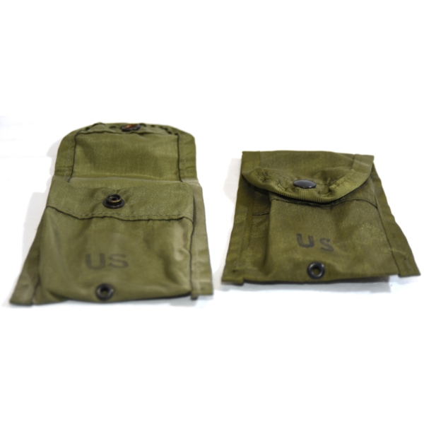 2 US Army First Aid/Compass Nylon Pouches