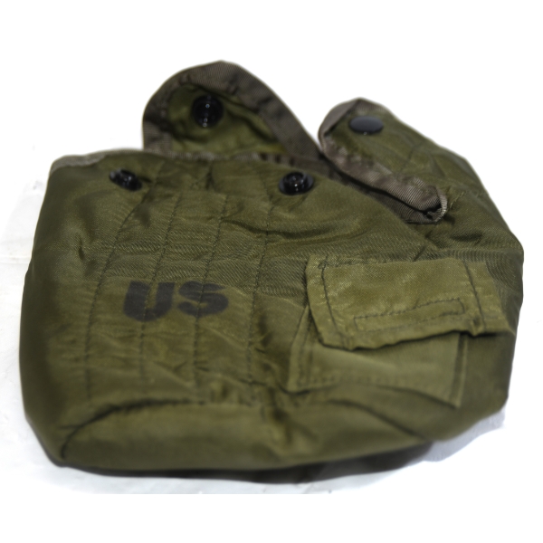 U.S. Military Nylon Canteen Cover w/ External Pocket – Vietnam Era