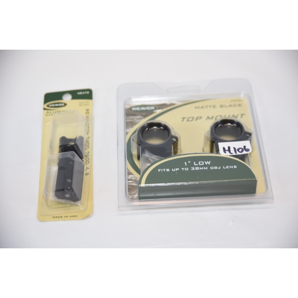 1 Set Weaver Standard 1" Rings & Bases for Rem 7400 or 7600 