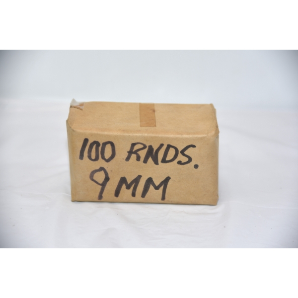 100 Rounds Unknown Brand 9mm Ammunition 