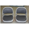 Image 1 : Pair Of Boat Folding Light Grey Seats with Grey Inserts With Wood Base