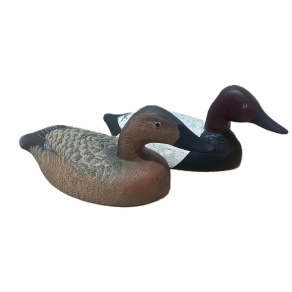 2  Canvas Backs Wooden Decoys