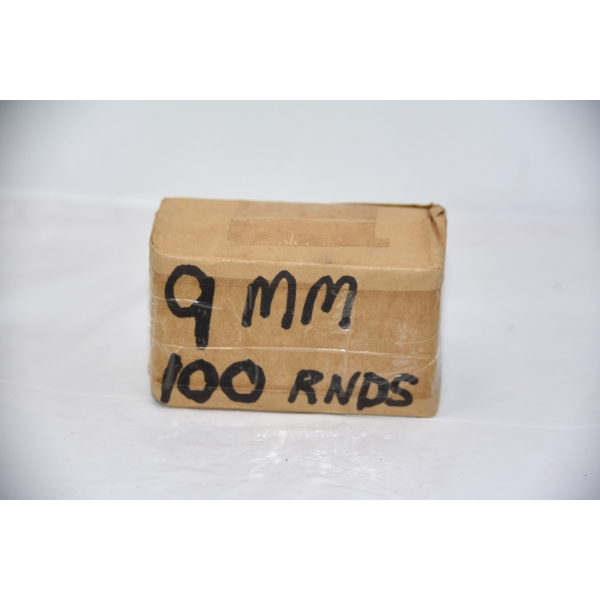 100 Rounds Unknown Brand 9mm Ammunition 