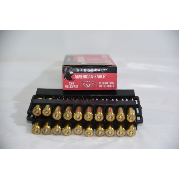 20 Rounds American Eagle 224 Valkyrie 75gr TMJ Ammunition