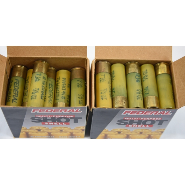 46 Rounds 2 3/4" Federal 20ga #7 1/2  Factory Ammunition