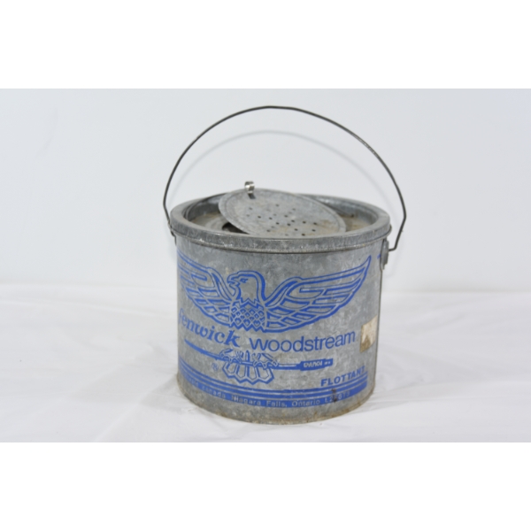 Vintage Fenwick Wood Stream Galvanized Minnow Bucket & Hardware 