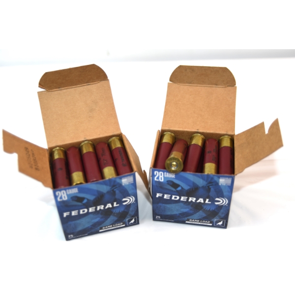 50 Rounds Federal 28 Gauge 2 3/4 Inches 1220FPS 2 1/4 Dram 1 Oz. 6 Shot Ammunition 