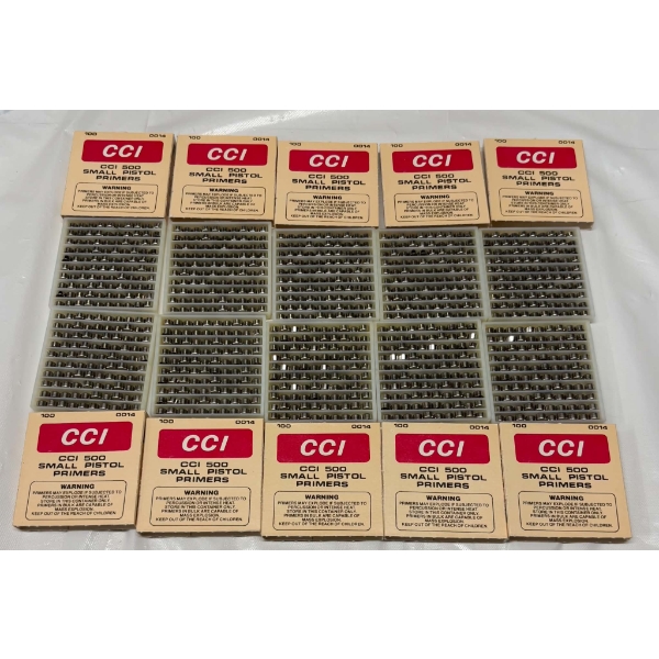 1000 Pieces CCI 500 Small Pistol Primers 