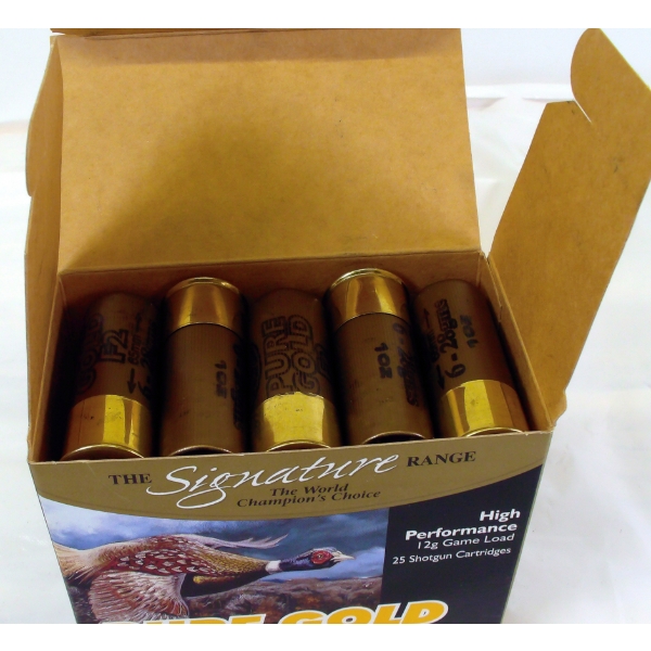 25 Rounds Pure Gold 12 Gauge 2 1/2 6 Shot Ammunition 