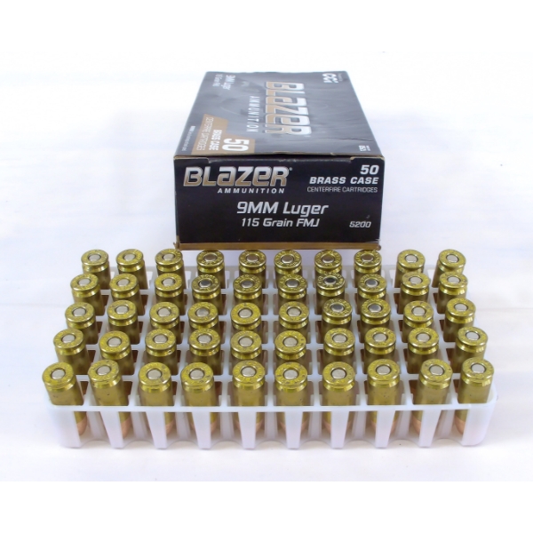 50 Rounds CCI Blazer 9mm Luger 115gr. FMJ Ammunition