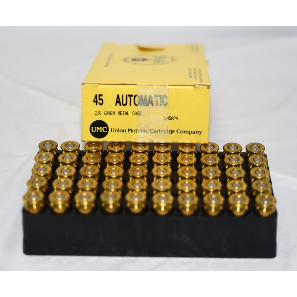 50 Rounds UMC .45 ACP Caliber 230 Grain Ammunition