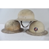 Image 1 : 3 White Vintage WW11 Civil Defense Steel Helmet With Straps 