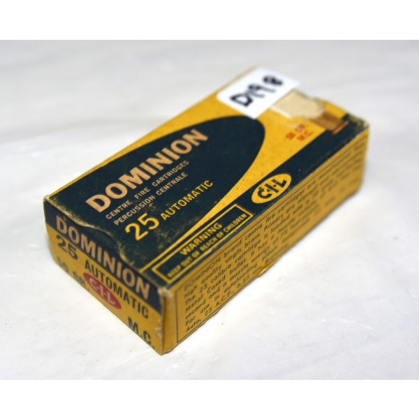 34 Rounds Dominion 25 ACP F.M.J. Factory Ammunition