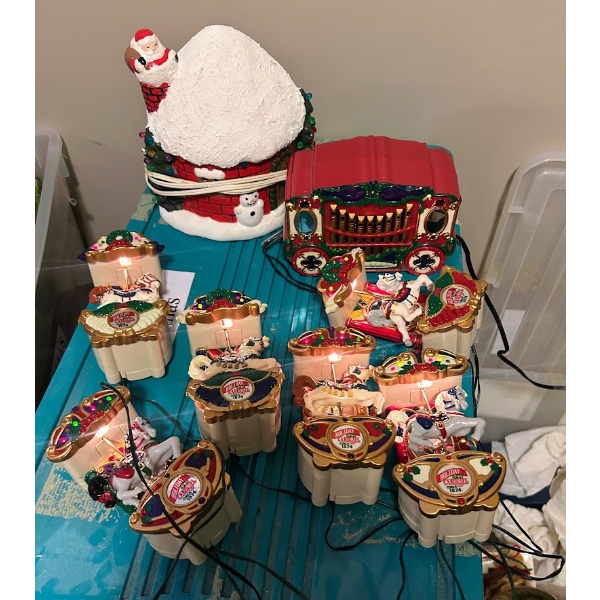3 Bins of Assorted Christmas Decor 