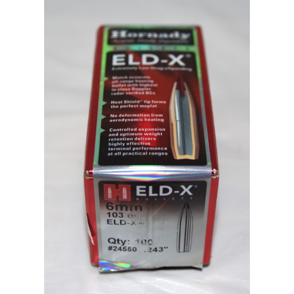 90 Pieces Hornady ELD-X 6mm 103gr. Ammunition