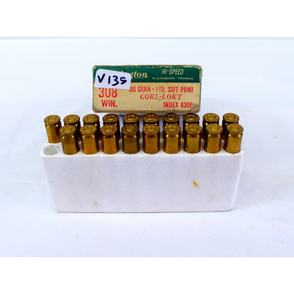 19 Rounds Remington 308 Win 180gr Factory Ammunition