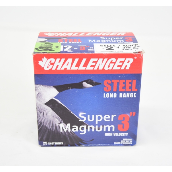 23 Rounds Challenger 12 Gauge 3" #2 Steel Shot Ammunition
