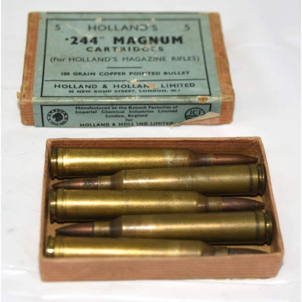5 Holland's .244 Mag Cartridge 100 Grain Bullet 