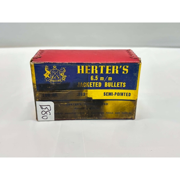 100 Pieces Herters 6.5mm 90gr JKT Semi Point Bullets