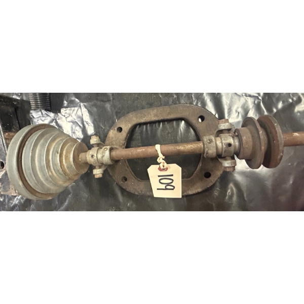 Vintage Cast Iron Countershaft / Jackshaft w/ 5-Step Cone Pulley – Line Shaft Drive