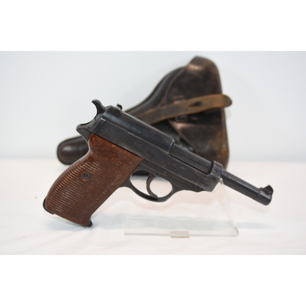 Walther P38 Semi Automatic 9mm Caliber Pistol With Leather Holster