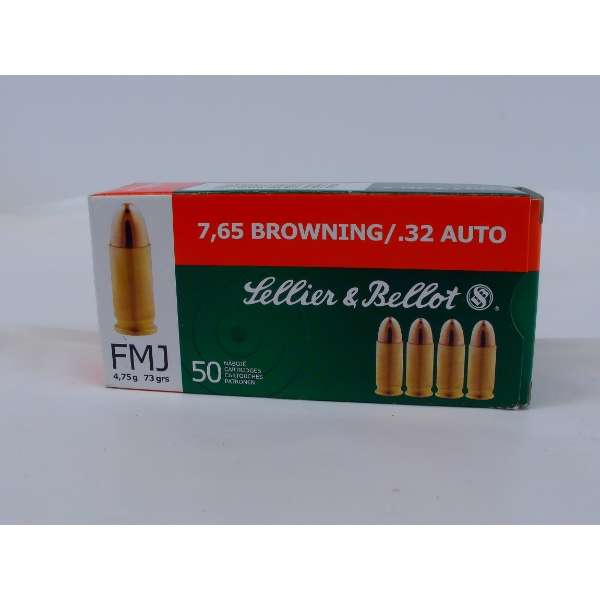 50 Rounds Sellier & Bellot .32 Auto Ammunition 