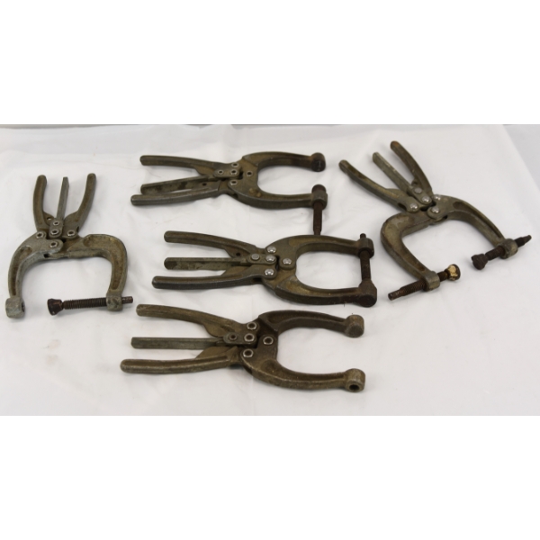 5 Vintage Destaco Squeeze Action Toggle Clamps
