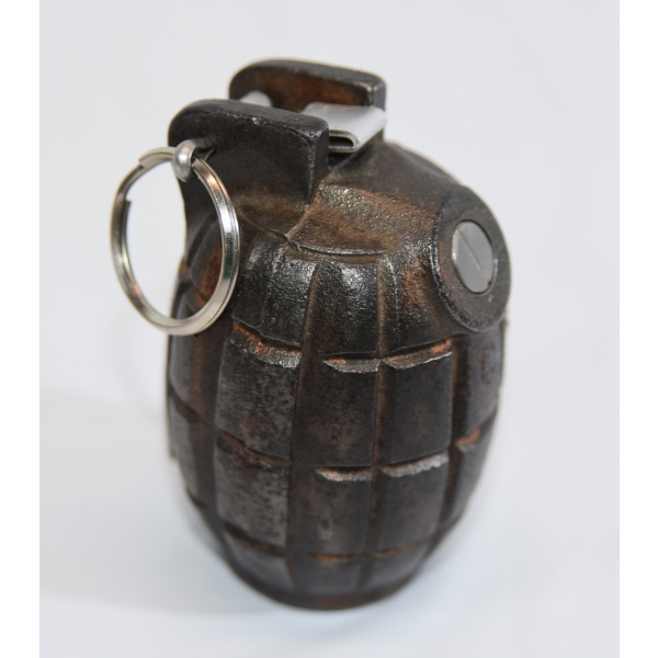 Inert WWII-Style Mk II Cast Iron Pineapple-Style Hand Grenade 