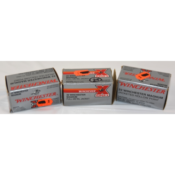75 Rounds Winchester Super X 22 Winchester Magnum FMJ Ammunition